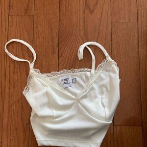 Princess Polly White Bra with Spaghetti Straps and V-Neckline
